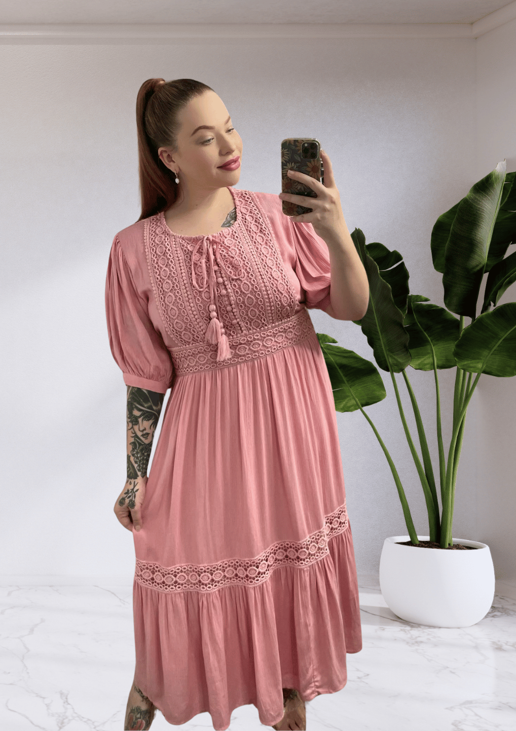 Janet By Joop & Gypsy Lace Maxi Dress - Pink