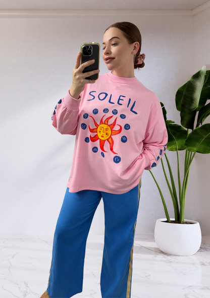 Nova Long Sleeve Top & Long Racer Pants Set Pink Blue Soleil Zodiac | By Frankie