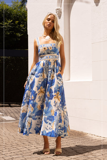 Stacey Sundress Maxi Dress - Blue VACANŹA SAPPHIRE