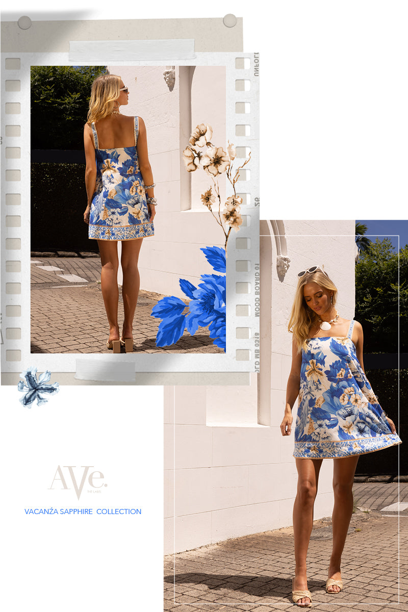 Molly Shift Mini Dress - Blue VACANŹA SAPPHIRE