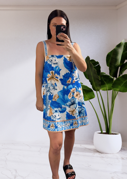 Molly Shift Mini Dress - Blue VACANŹA SAPPHIRE