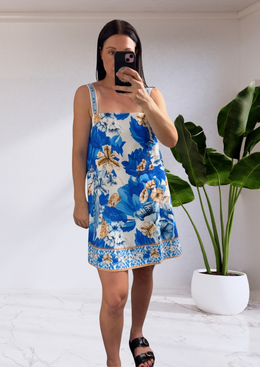 Molly Shift Mini Dress - Blue VACANŹA SAPPHIRE