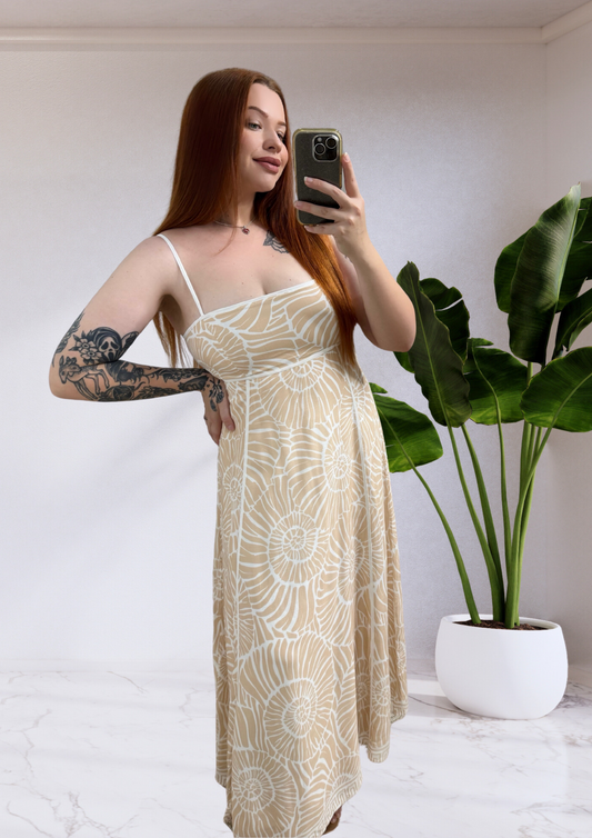 Juniper Sleeveless Midi Dress - Beachcomber Print