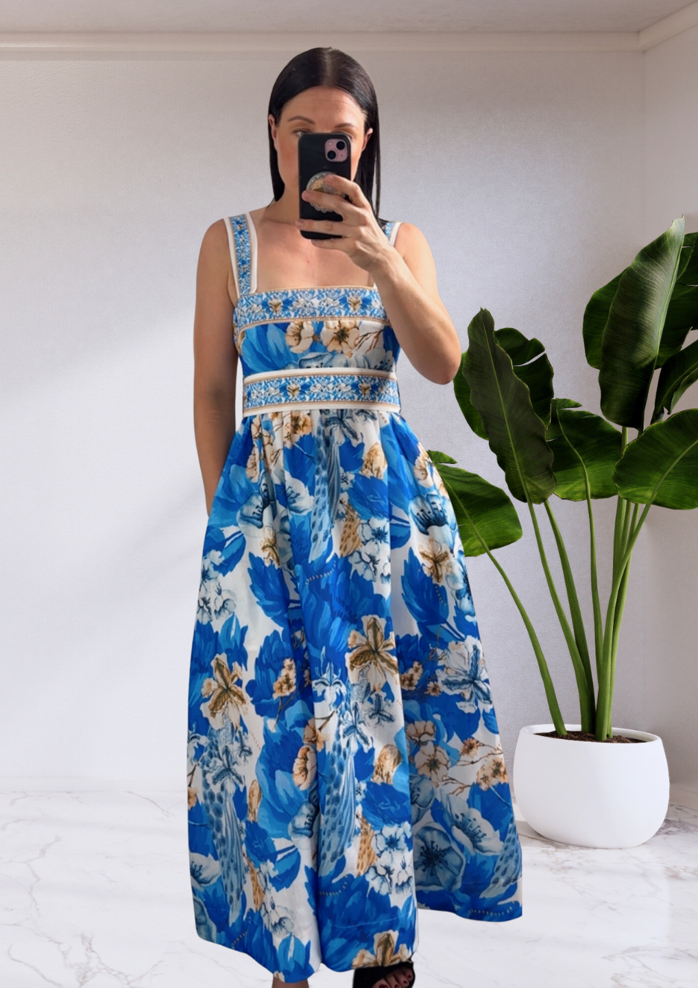 Stacey Sundress Maxi Dress - Blue VACANŹA SAPPHIRE