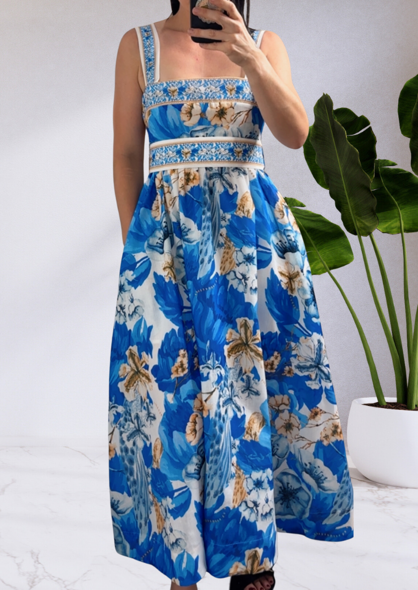 Stacey Sundress Maxi Dress Blue VACANŹA SAPPHIRE
