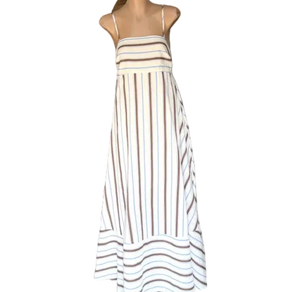 Janet Stripe Maxi Dress - Choc/Blue | By Frankie