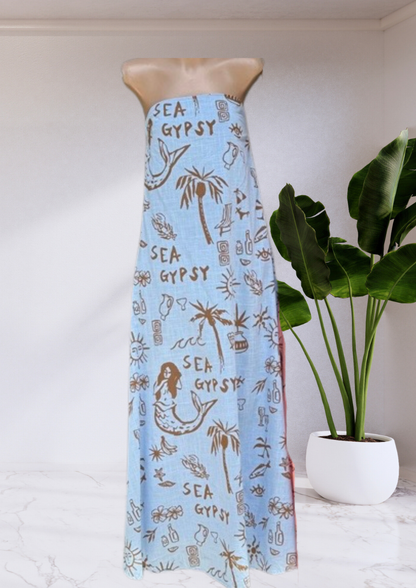 Georgie Strapless Tube Maxi Dress - Blue Sea Gypsy | By Frankie