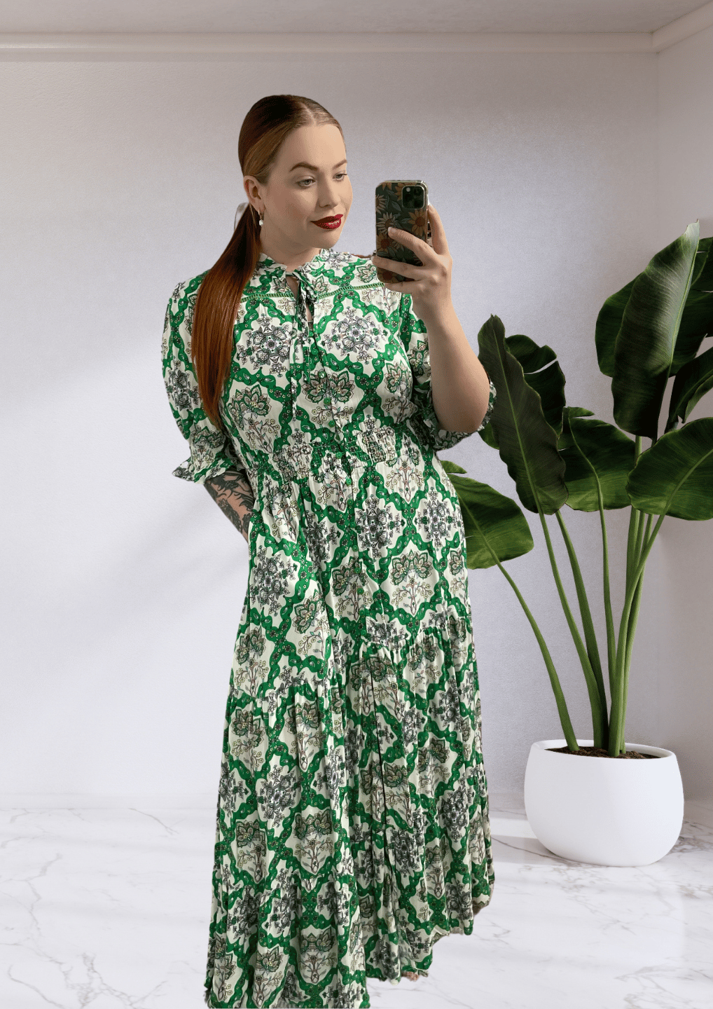 Flora Boho Maxi Dress - Green