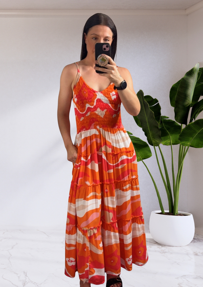 Jolene Maxi Dress - Orange Sunrise