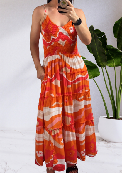 Jolene Maxi Dress - Orange Sunrise