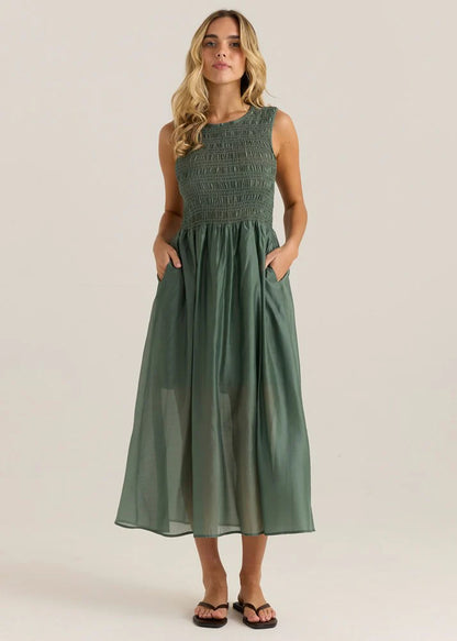 Saga Tank Misi Dress - Sage Olive Green