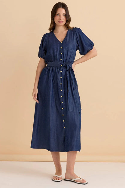 Lee Lyocell Midi Dress - Dark Blue Wash