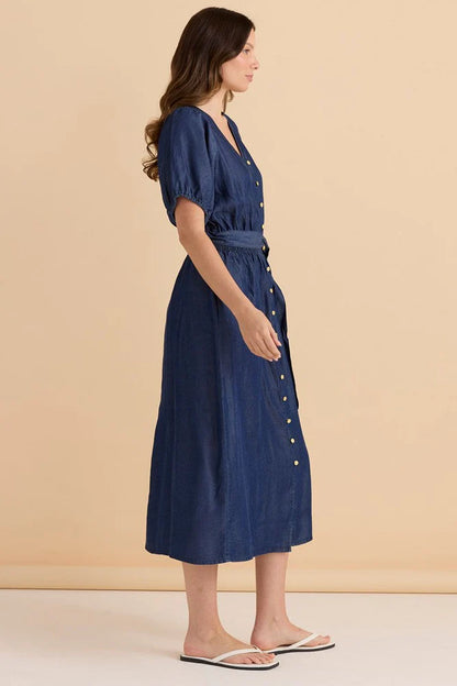 Lee Lyocell Midi Dress - Dark Blue Wash