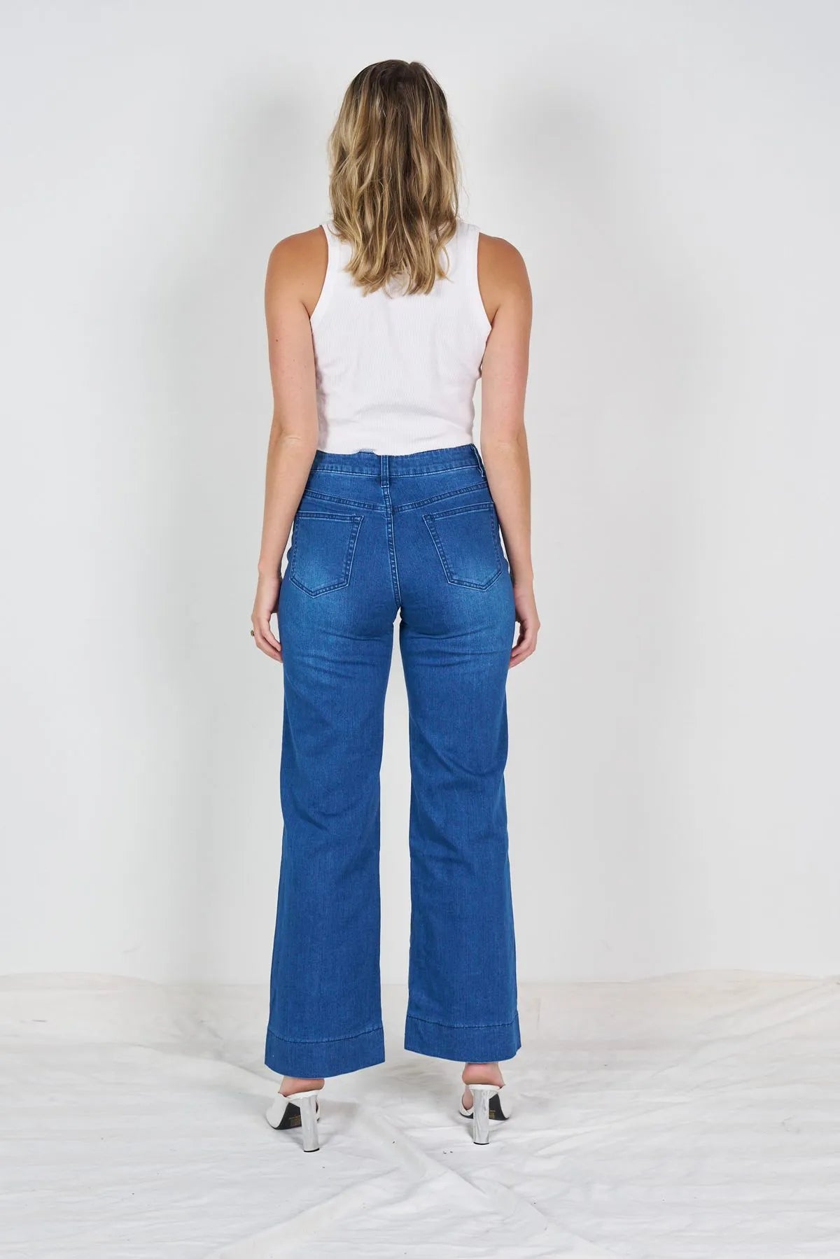 Polly Patch Pocket Denim Jeans - Royal Blue