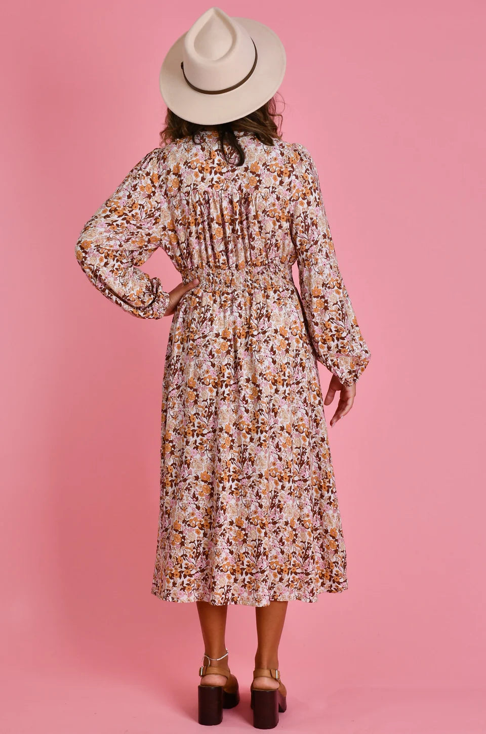 Juliette Long Sleeve Midi Dress - Vintage Bloom