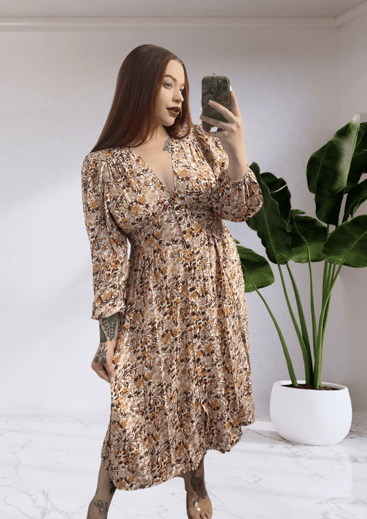 Juliette Long Sleeve Midi Dress - Vintage Bloom