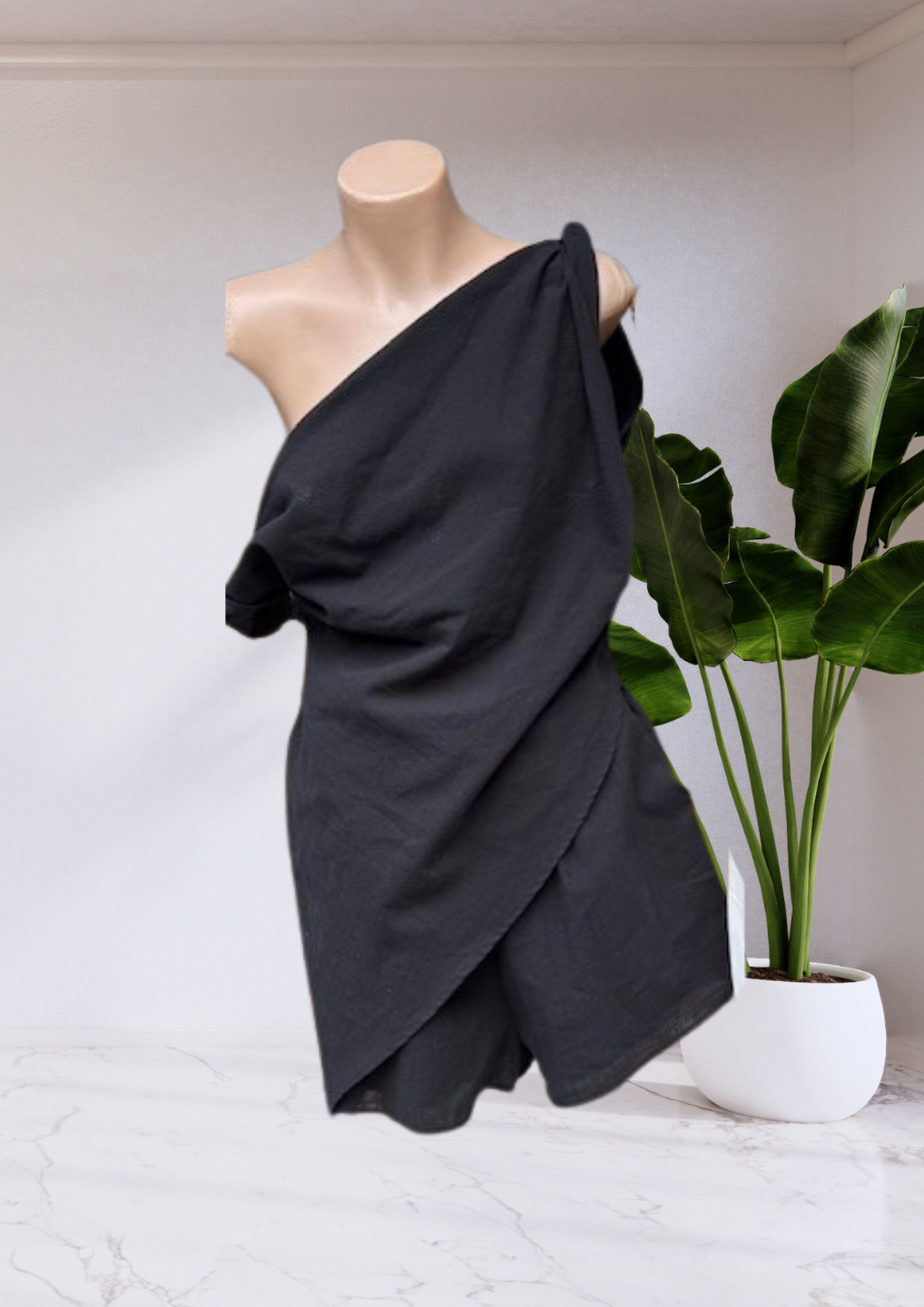 Morgan Top & Shorts Set Black
