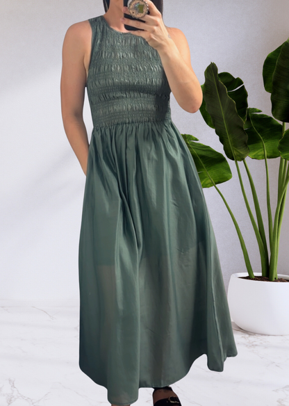 Saga Tank Midi Dress - Green