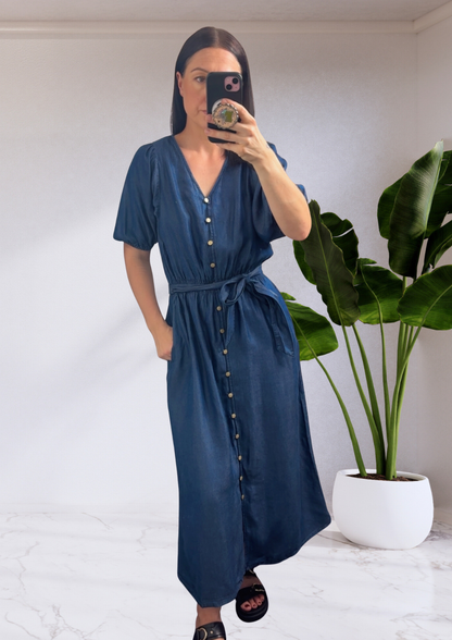 Lee Lyocell Midi Dress - Dark Blue Wash
