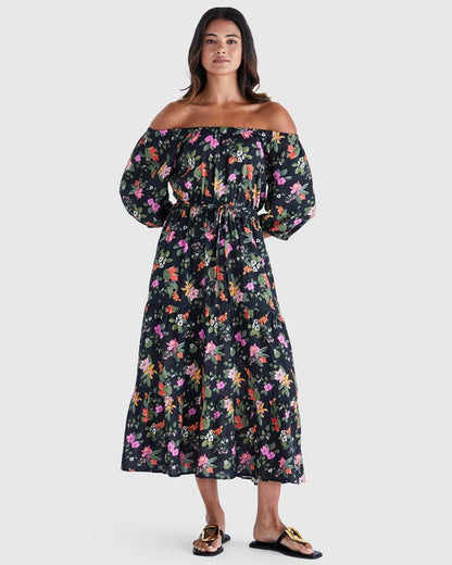 Beckett Off The Shoulder Maxi Dress - Night Garden