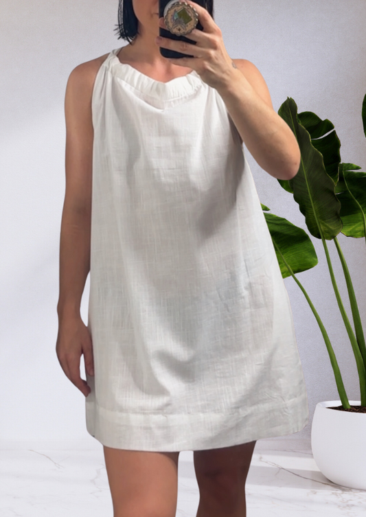 Billy Halter Neck Mini Dress White