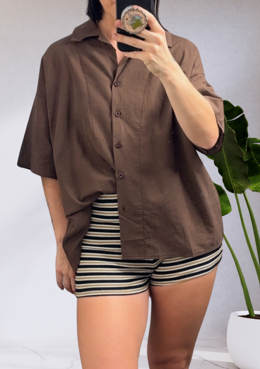 Shorties Stripe Mini Shorts Black/Toffee