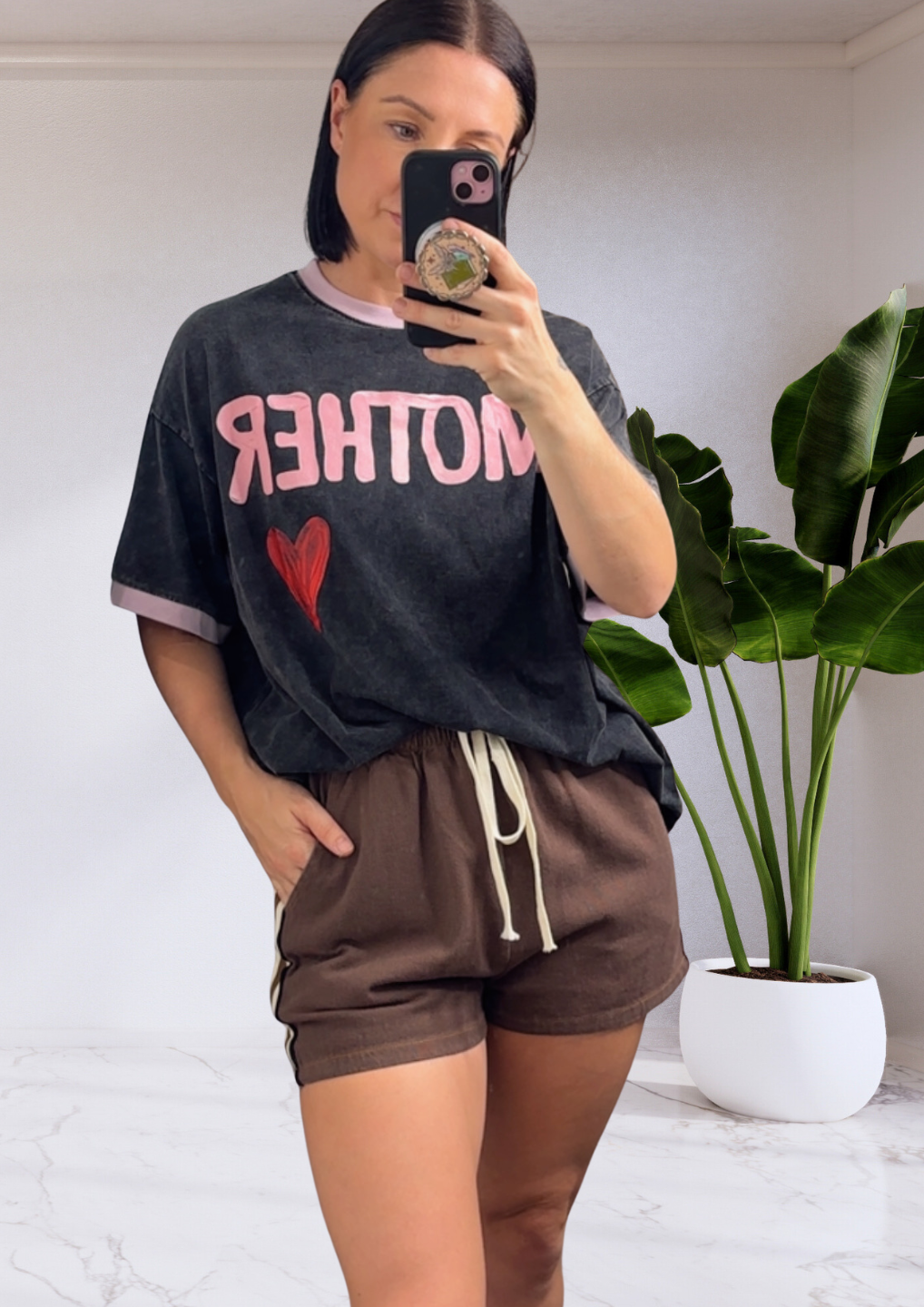 Daphne Racer Short Shorts - Brown
