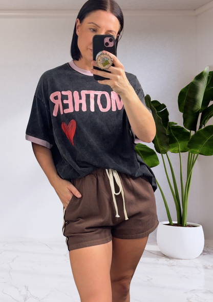 Daphne Racer Short Shorts - Brown