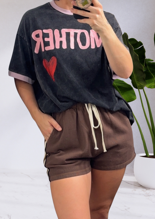 Daphne Racer Short Shorts - Brown