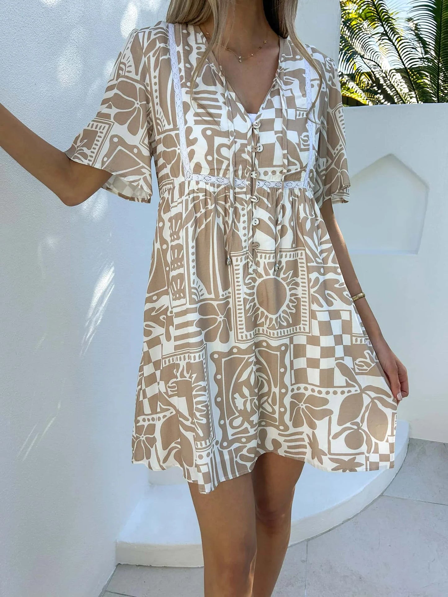 SIENNA MINI DRESS - HORIZON PRINT