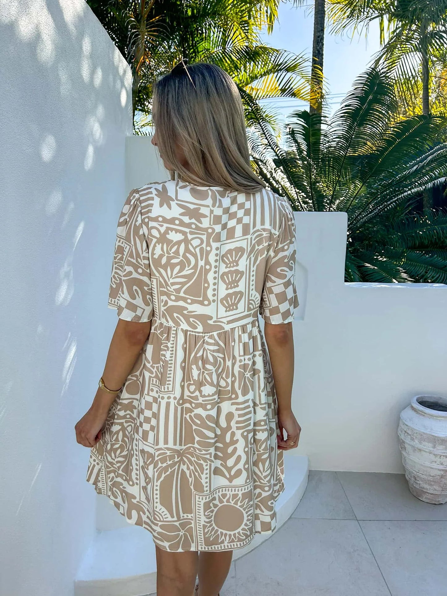 SIENNA MINI DRESS - HORIZON PRINT