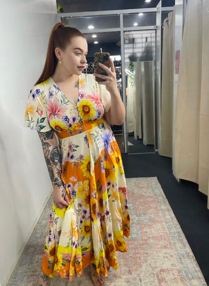 Nita Button Up Maxi Dress - Sunflower