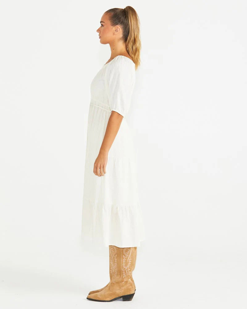 HARLEY OFF THE SHOULDER MIDI DRESS - OATMEAL