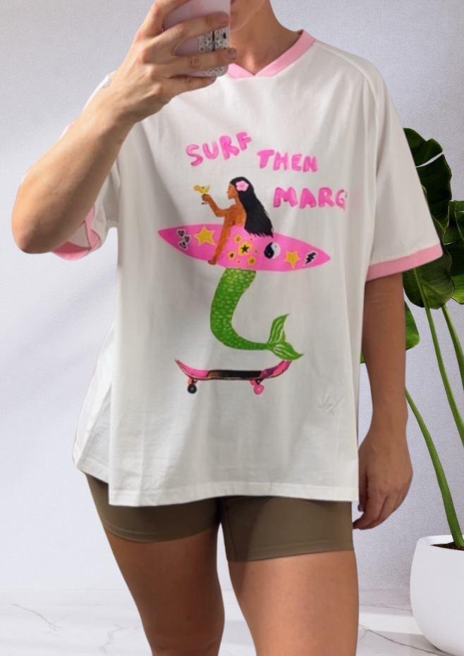 Jersey Oversized T-Shirt Surf Then Margs
