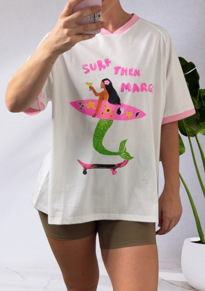 Jersey Oversized T-Shirt Surf Then Margs