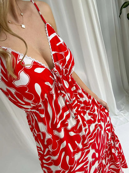 ROSIE V NECK MAXI DRESS - REEF PRINT