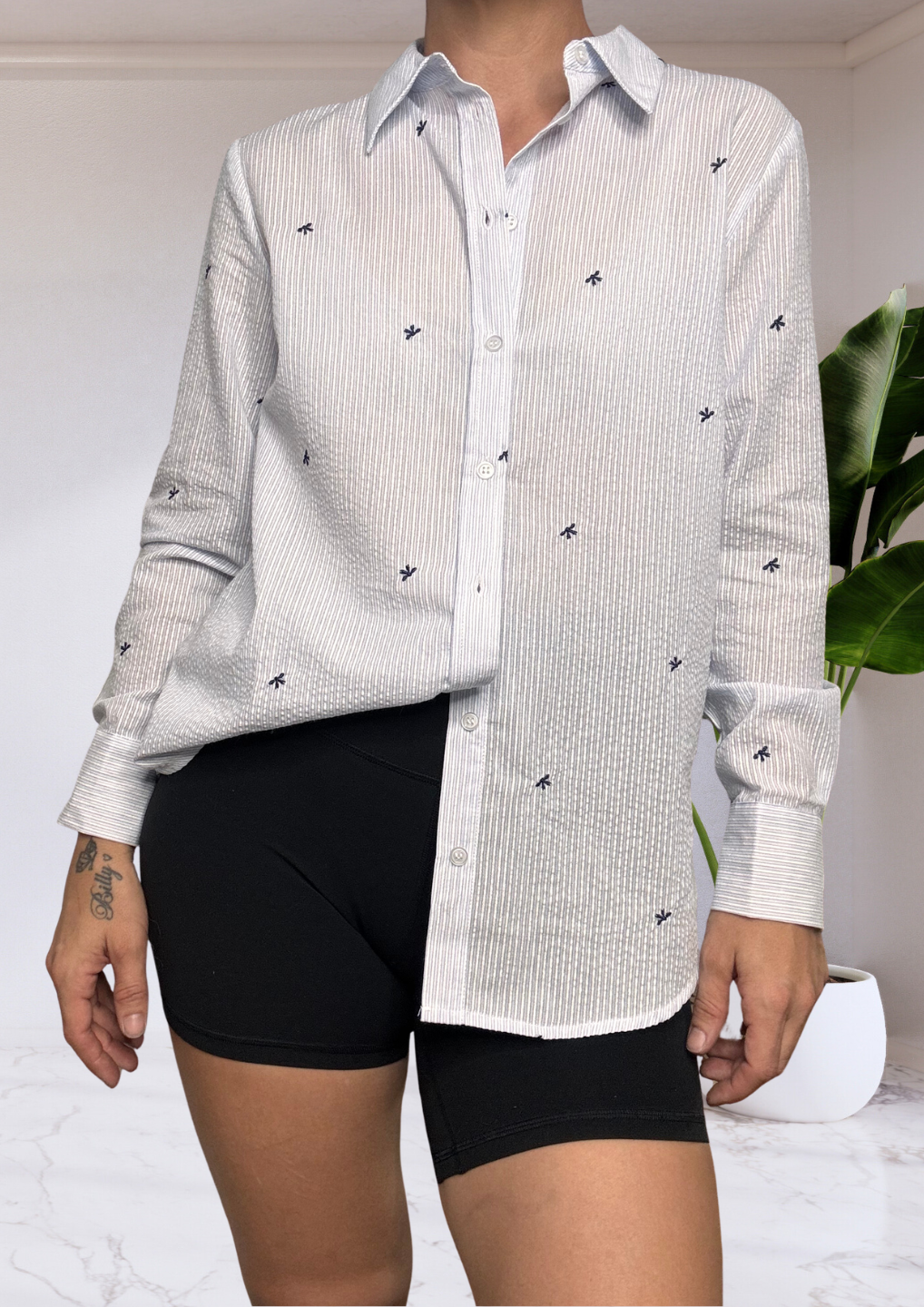 Reid Shirt - Blue Bow Stripe