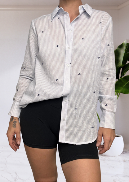 Reid Shirt - Blue Bow Stripe