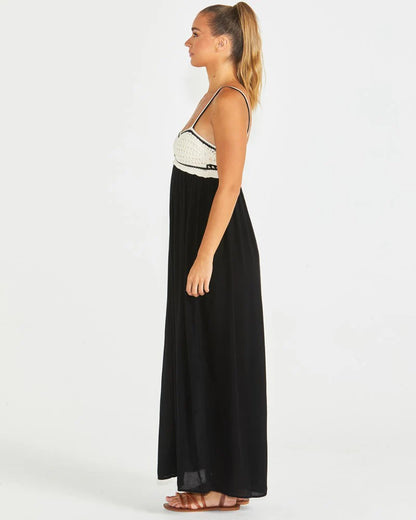 RAYA CROCHET MAXI DRESS - BLACK