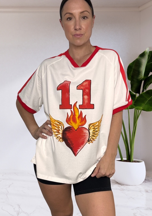 Jersey Oversized T-Shirt 11 Burning Heart