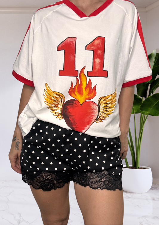 Kendra Spot Lace Slip Shorts - Black