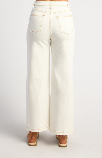 Polly Patch Pocket Denim Jeans - White