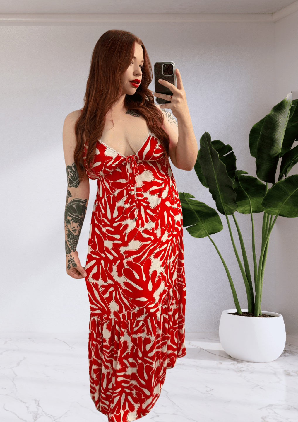 ROSIE V NECK MAXI DRESS - REEF PRINT