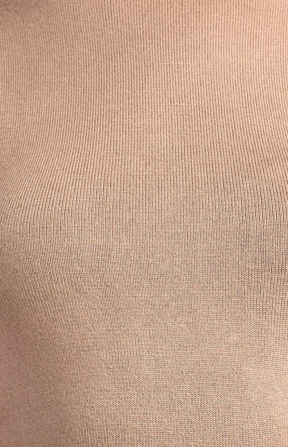 Lightweight Cap Sleeves Knit Top - Mushroom Brown