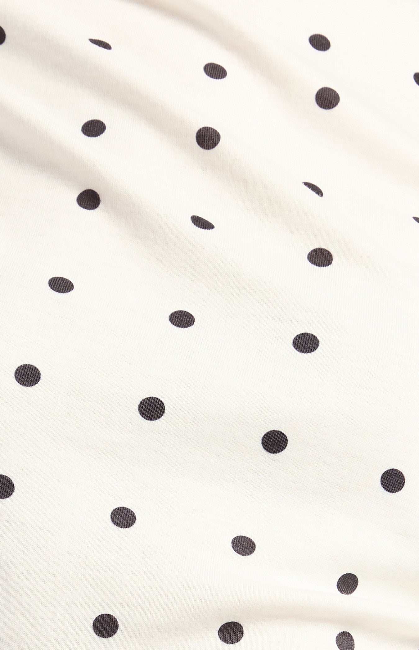 Polkadot Print Stretch Jersey Top - White