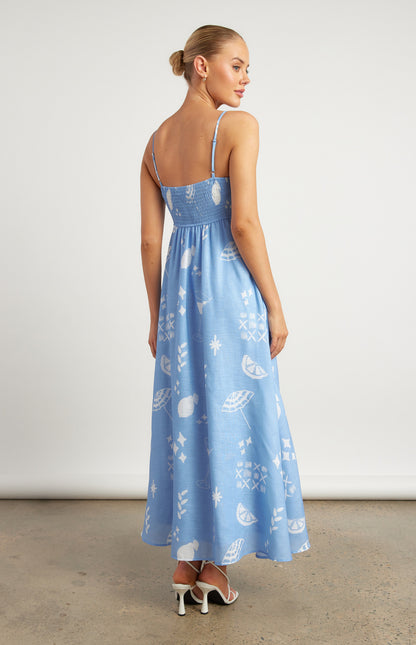 Holly RIC RAC Maxi Dress - Martini Blue