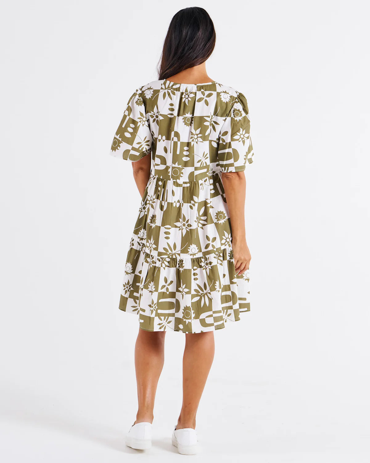 Bacardi Short Sleeve Short Dress - Geo Floral