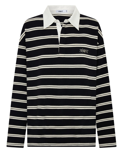 Dylan Rugby Polo black & white stripe