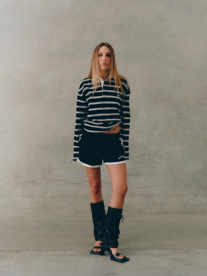 Dylan Rugby Polo black & white stripe