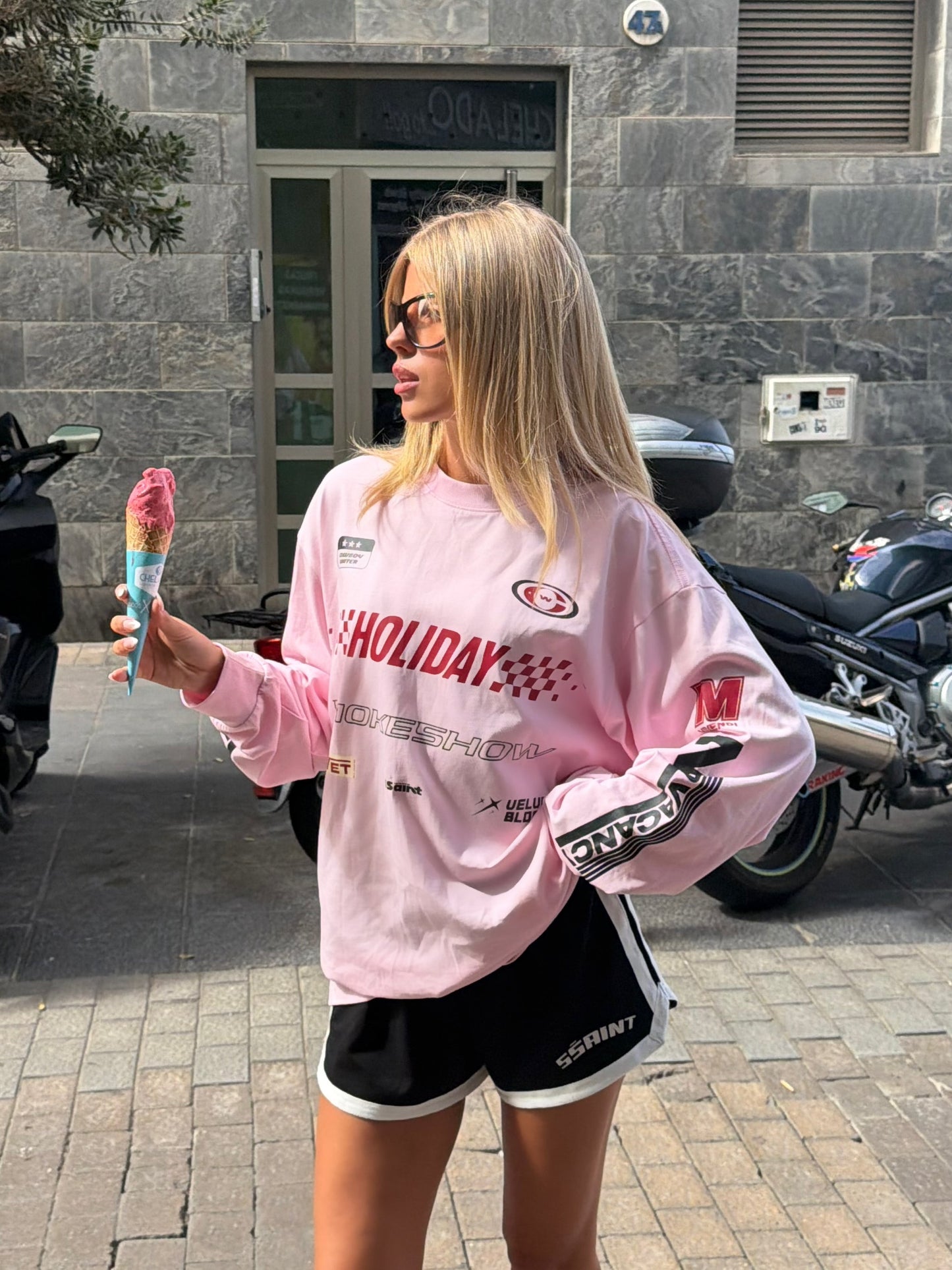 SIGNATURE MOTO TEE PINK